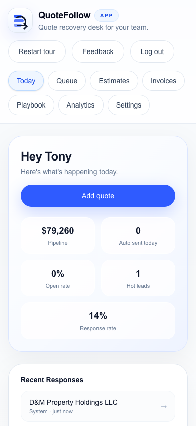 QuoteFollow — product screenshot